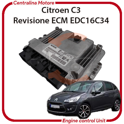 Centralina Motore Citroen C3 1.6 HDI 9HV/9H01 / DV6TED4B Bosch EDC16C34